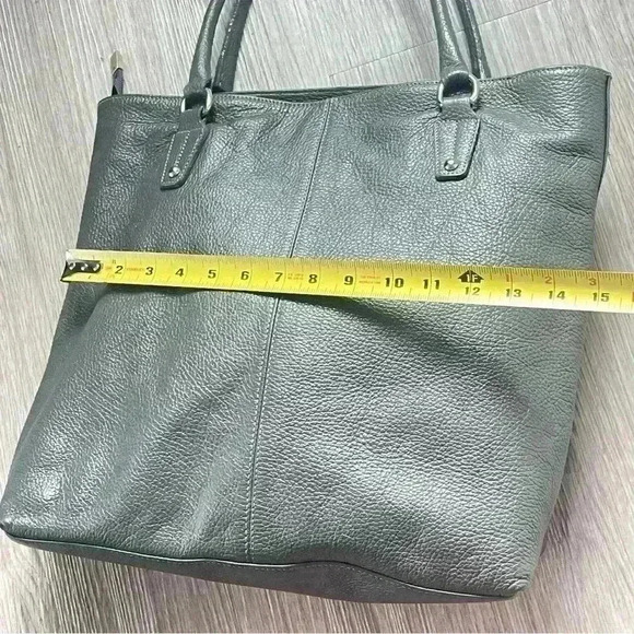 VERA PELLE GREY  PEBBLED LEATHER JUMBO BAG SHOULDER BAG - Picture 10 of 16